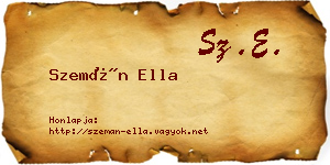 Szemán Ella névjegykártya